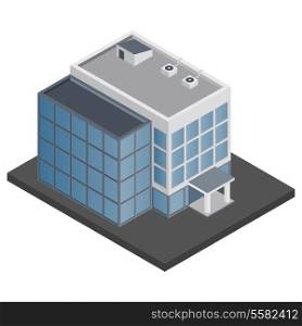 Business modern 3d urban office building isometric isolated vector illustration