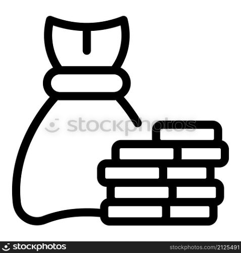 Business money bag icon outline vector. Teamwork paper. Office leadership. Business money bag icon outline vector. Teamwork paper