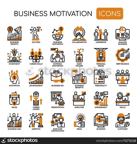 Business Motivation , Thin Line and Pixel Perfect Icons