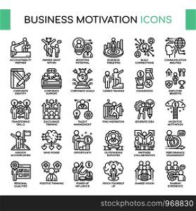 Business Motivation, Thin Line and Pixel Perfect Icons