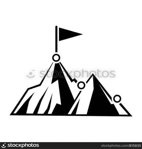 Business mountain target icon. Simple illustration of business mountain target vector icon for web design isolated on white background. Business mountain target icon, simple style