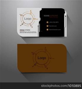 Business name card with Modern Black Digital design background. Vector Illustration. Stationery Design