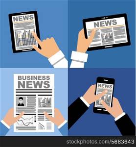 Business news on the tablet and in the newspaper