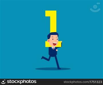 Business number one. Leader of company. Cute flat cartoon vector illustration  . Business number one. Leader of company. Cute flat cartoon vector illustration  Business number one. Leader of company. Cute flat cartoon vector illustration  