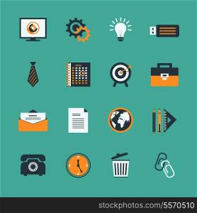 Business office stationery icons set of creative lightbulb phone and target isolated vector illustration