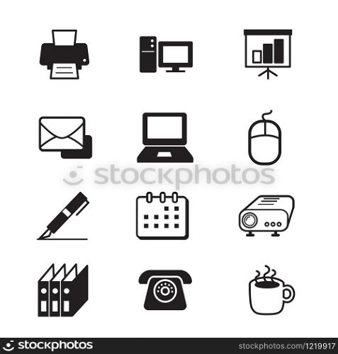 Business office tools icon set