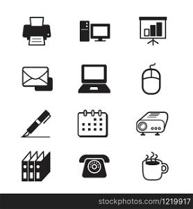 Business office tools icon set