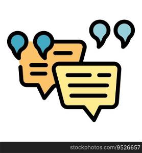 Business online chat icon outline vector. Opinion report. Customer service color flat. Business online chat icon vector flat