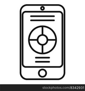 Business online pie chart icon outline vector. Mobile phone. Person Money. Business online pie chart icon outline vector. Mobile phone