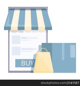 Business online shop icon cartoon vector. Store sale. Mobile retail. Business online shop icon cartoon vector. Store sale