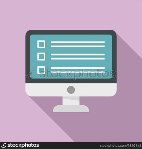 Business online survey icon. Flat illustration of business online survey vector icon for web design. Business online survey icon, flat style