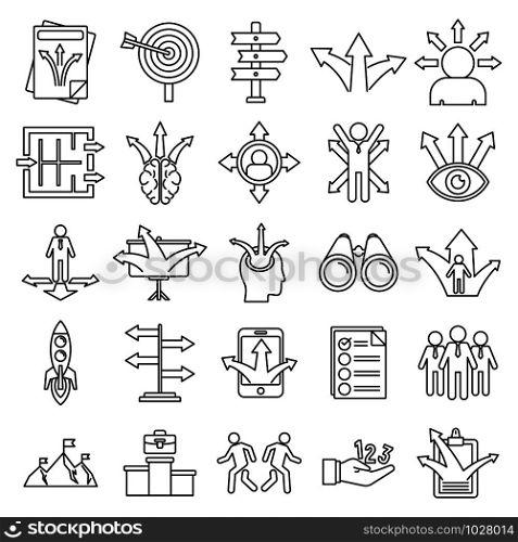 Business opportunity icons set. Outline set of business opportunity vector icons for web design isolated on white background. Business opportunity icons set, outline style