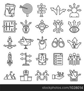 Business opportunity icons set. Outline set of business opportunity vector icons for web design isolated on white background. Business opportunity icons set, outline style