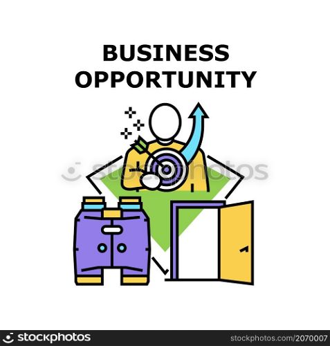 Business opportunity leadership. Success growth. Arrow way. Progress career vision. Corporate people. Company solution vector concept color illustration. Business opportunity icon vector illustration