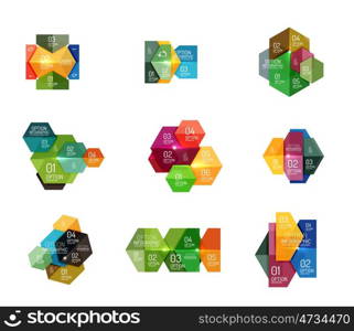 Business option diagram templates - geometric shapes with options elements for business background, numbered banners, graphic website