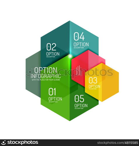 Business option diagram templates - geometric shapes with options elements for business background, numbered banners, graphic website