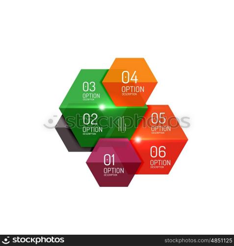 Business option diagram templates - geometric shapes with options elements for business background, numbered banners, graphic website