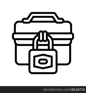 business padlock line icon vector. business padlock sign. isolated contour symbol black illustration. business padlock line icon vector illustration