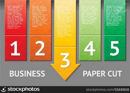 Business paper options cut template vector illustration