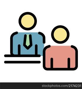 Business partner icon. Outline business partner vector icon color flat isolated. Business partner icon color outline vector