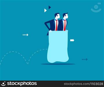 Business partners sack race. Concept business vector illustration.