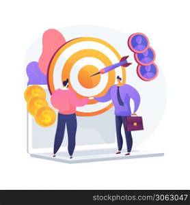 Business partnership, teamwork, cooperation. Making deal, goal achievement, beneficial collaboration. Handshaking businessmen cartoon characters. Vector isolated concept metaphor illustration.. Business partnership vector concept metaphor.