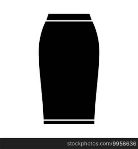 Business Pencil Skirt Icon. Black Stencil Design. Vector Illustration.