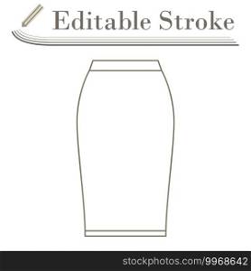 Business Pencil Skirt Icon. Editable Stroke Simple Design. Vector Illustration.