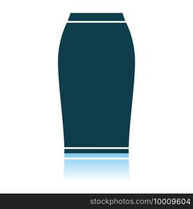 Business Pencil Skirt Icon. Shadow Reflection Design. Vector Illustration.