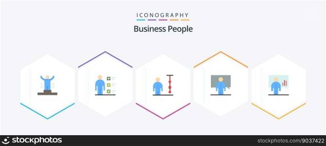 Business People 25 Flat icon pack including lecture. communication. personal. people. corporate administration