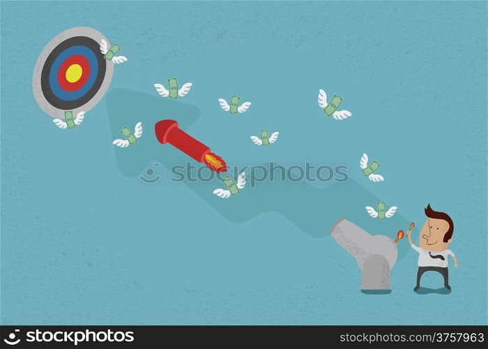 Business people aiming for a high target , eps10 vector format