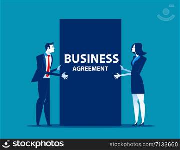 Business people and agreement of business. Concept business vector illustration.