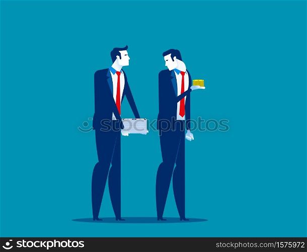 Business people and Different salaries. Concept business vector illustration, Money, Currency, Financial.