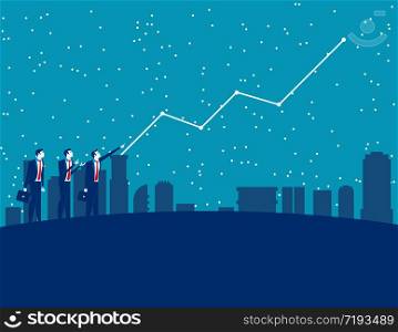 Business people and forecasting future profits. Concept business vector illustration. Forecaster, Finance and economy.