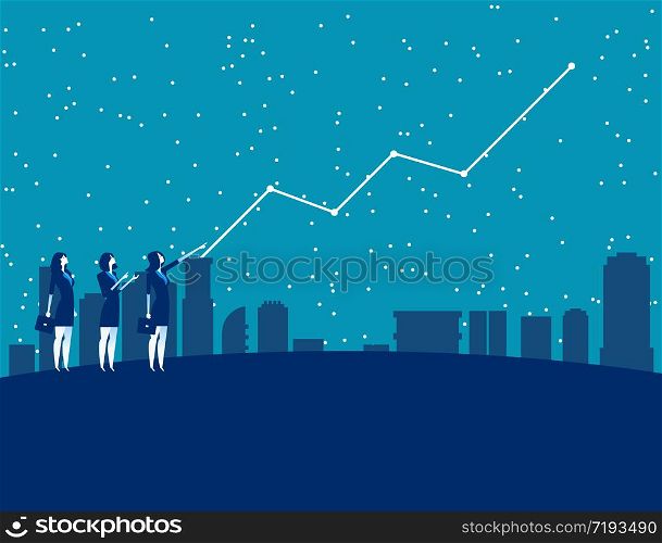 Business people and forecasting future profits. Concept business vector illustration. Forecaster, Finance and economy.