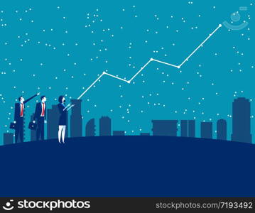 Business people and forecasting future profits. Concept business vector illustration. Forecaster, Finance and economy.