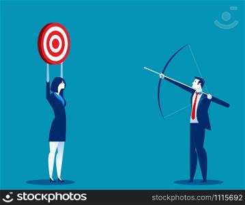 Business people and goal achievement for success. Concept business vector illustration.