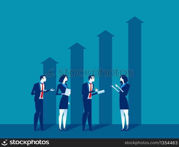 Business people and growth economic. Concept business vector, Graph, Economic effect, Successful people.