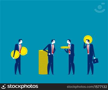 Business people and investment. Concept business vector illustration, Investor, Profit, Money & Currency. Business people and investment. Concept business vector illustration, Investor, Profit, Money & Currency