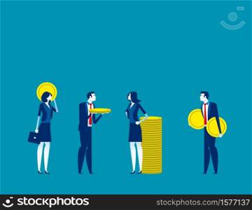Business people and investment. Concept business vector illustration, Investor, Profit, Money & Currency. Business people and investment. Concept business vector illustration, Investor, Profit, Money & Currency
