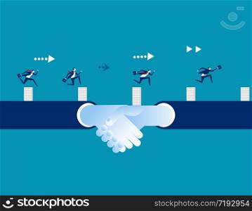 Business people and partners conquering adversity. Concept business vector illustration, Competition