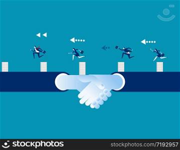 Business people and partners conquering adversity. Concept business vector illustration, Competition