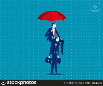 Business people and umbrella. Concept business vector illustration.