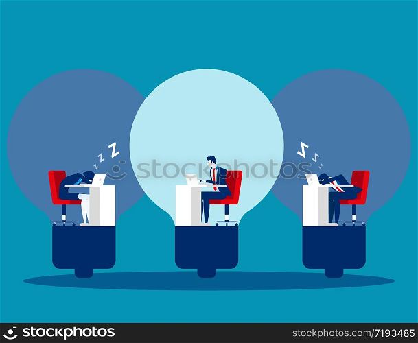Business people and working efficiency. Concept business vector illustration. Flat character design. Sleeping, Relaxing.