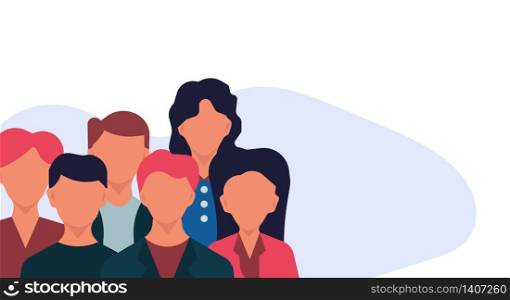 Business people avatar face team vector illustration office group concept. Cooperation company working connection strategy. Partnership banner employee collaboration. Colleague human support
