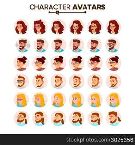 Business People Avatar Vector. Man, Woman. Face, Emotions. People Character Avatar Placeholder. Office Worker Person. Male, Female. Cartoon Illustration. Business People Avatars Set Vector. Man, Woman. Face, Emotions. Default People Character Avatar Placeholder. Office Worker Person. Male, Female. Flat, Cartoon Comic Art Isolated Illustration