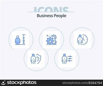 Business People Blue Icon Pack 5 Icon Design. production. human. person. people. corporate administration