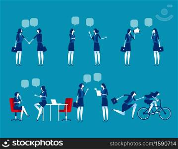 Business people character set. Concept business teamwork vector illustration, Brainstorming, Solution, Flat isolate