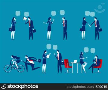 Business people character set. Concept business teamwork vector illustration, Brainstorming, Solution, Flat isolate