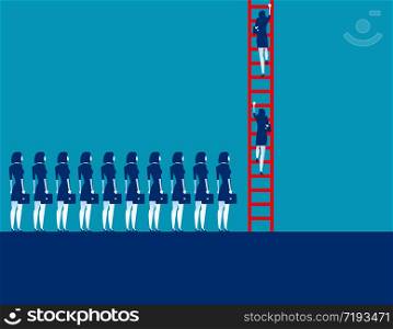 Business people crowd and moving up. Concept business vector illustration, Corporate business, Team.